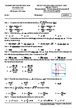 Đề thi thử lần 2 môn Toán Lớp 12 - Mã đề 201 - Năm học 2019-2020 - Trường THPT chuyên Bắc Ninh (Có đáp án)